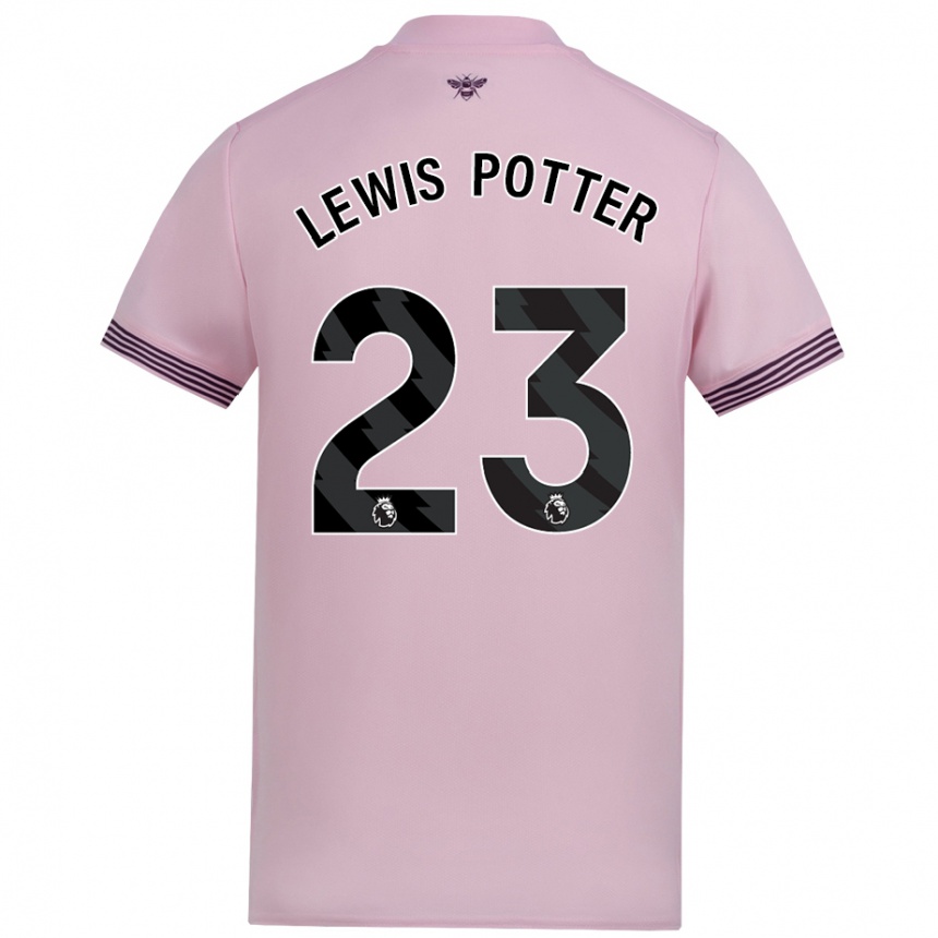 Kids Football Keane Lewis-Potter #23 Pink Away Jersey 2024/25 T-Shirt Canada