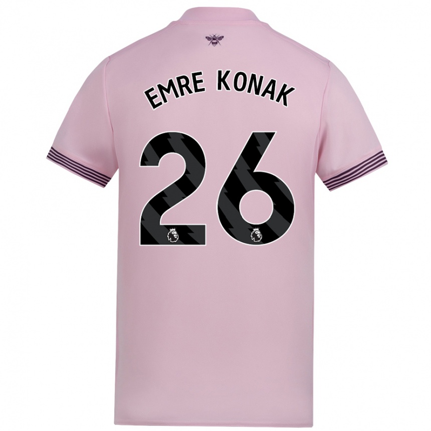 Kids Football Yunus Emre Konak #26 Pink Away Jersey 2024/25 T-Shirt Canada