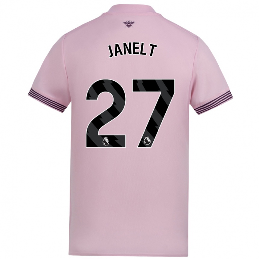 Kids Football Vitaly Janelt #27 Pink Away Jersey 2024/25 T-Shirt Canada