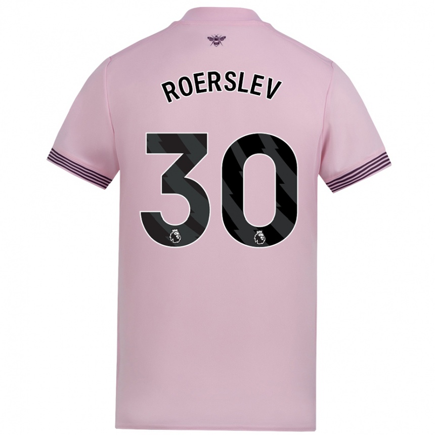 Kids Football Mads Roerslev #30 Pink Away Jersey 2024/25 T-Shirt Canada