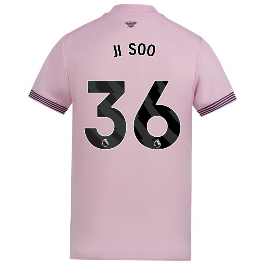 Kids Football Ji-Soo Kim #36 Pink Away Jersey 2024/25 T-Shirt Canada