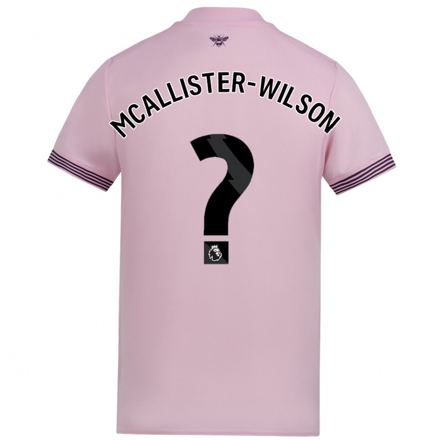 Kids Football Zack Mcallister-Wilson #0 Pink Away Jersey 2024/25 T-Shirt Canada