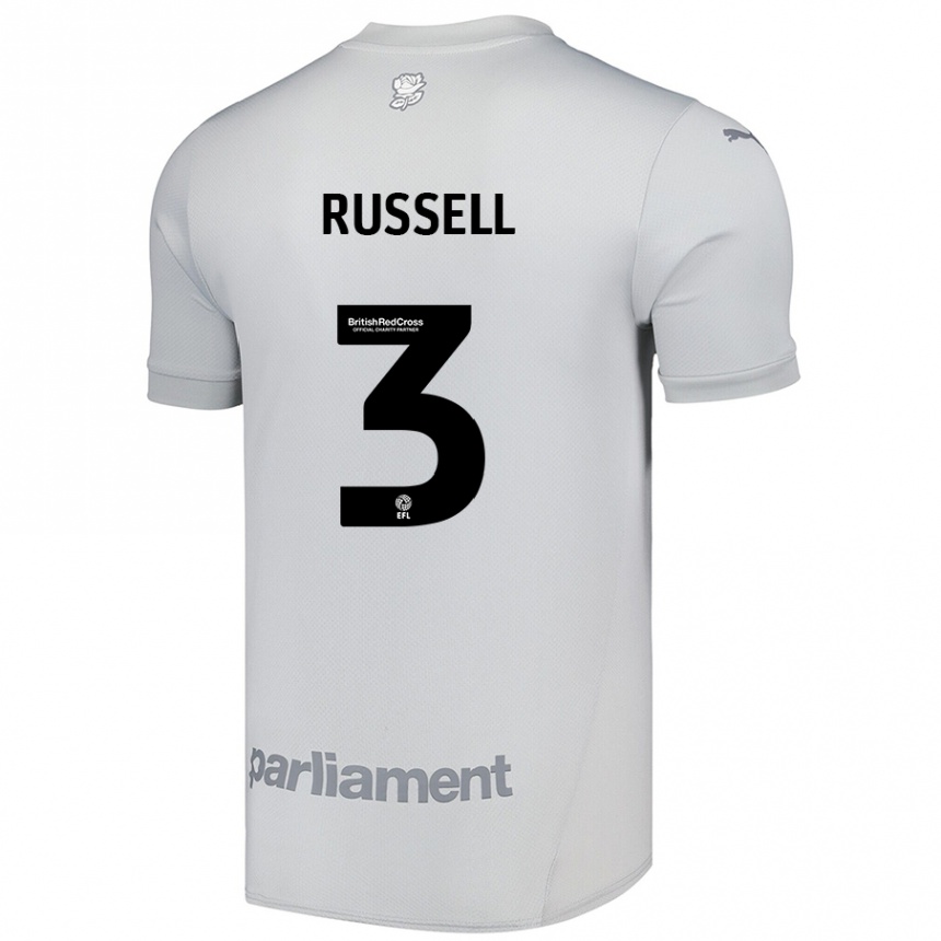 Kids Football Jon Russell #3 Silver Gray Away Jersey 2024/25 T-Shirt Canada