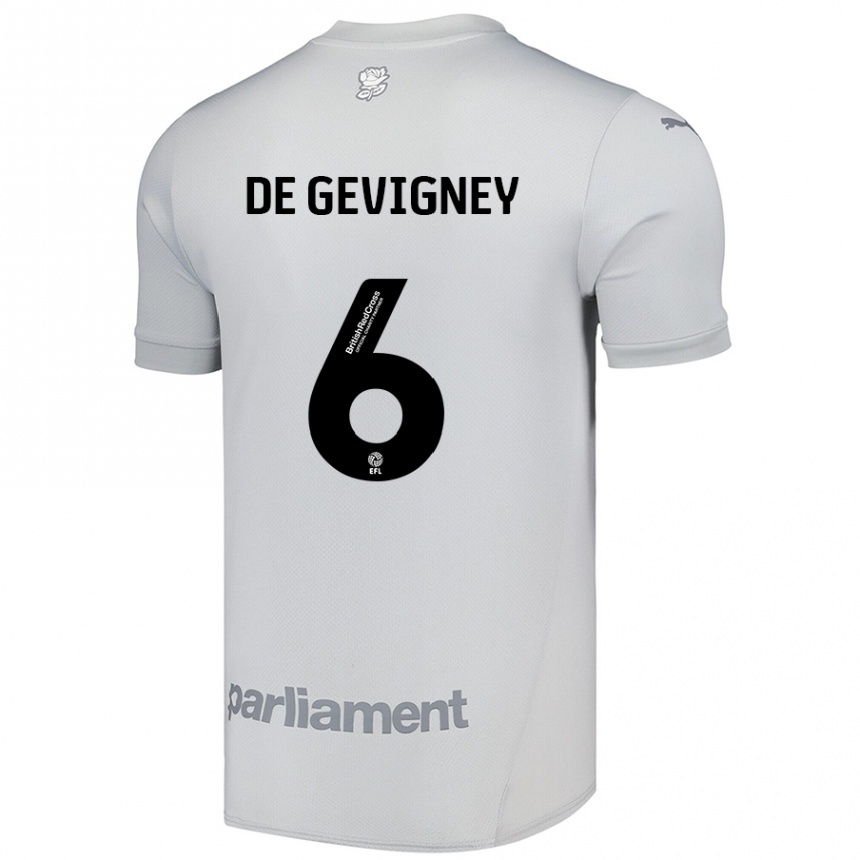 Kids Football Maël De Gevigney #6 Silver Gray Away Jersey 2024/25 T-Shirt Canada