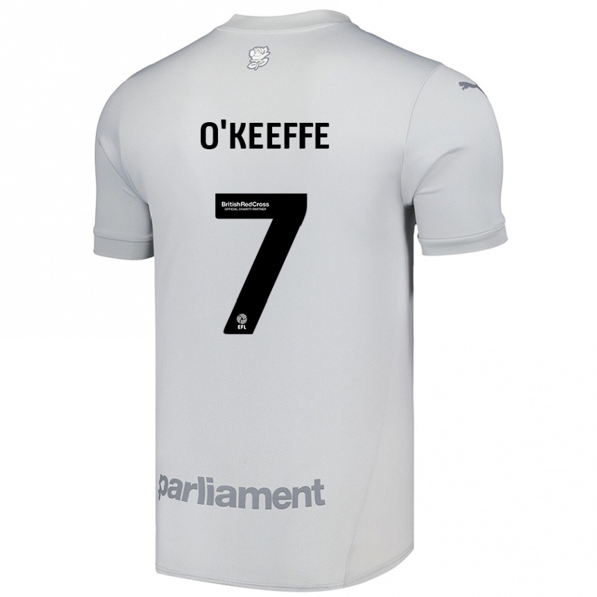 Kids Football Corey O'keeffe #7 Silver Gray Away Jersey 2024/25 T-Shirt Canada