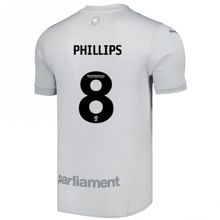 Kids Football Adam Phillips #8 Silver Gray Away Jersey 2024/25 T-Shirt Canada