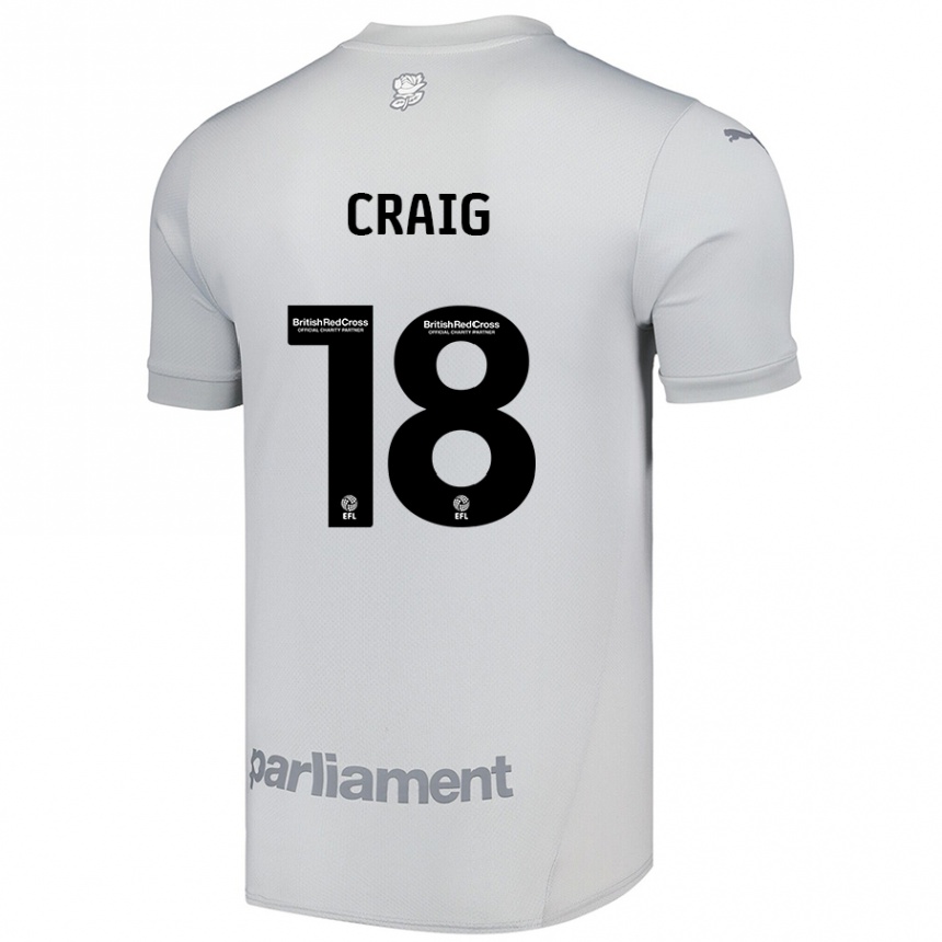 Kids Football Matthew Craig #18 Silver Gray Away Jersey 2024/25 T-Shirt Canada