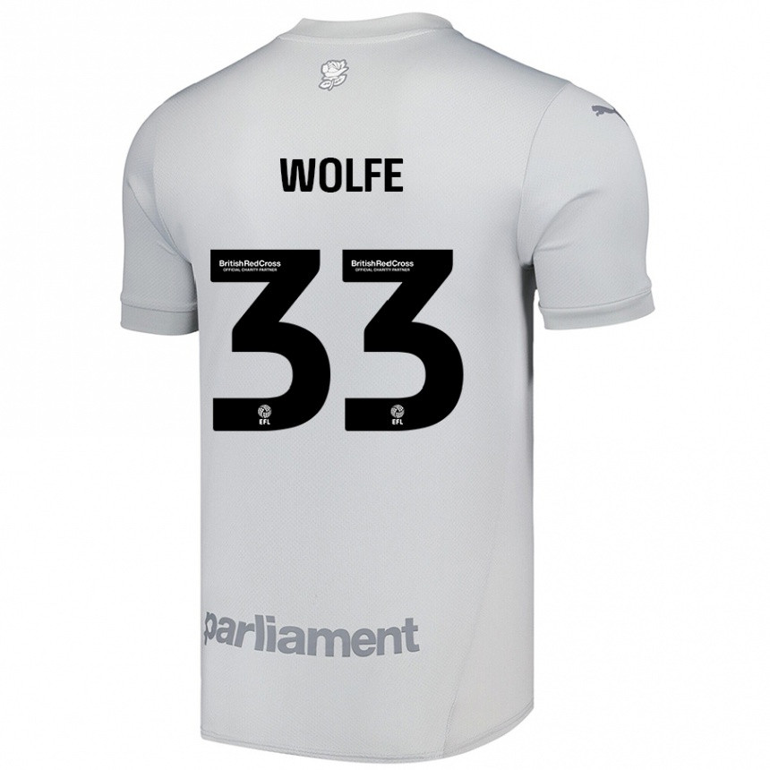 Kids Football Matty Wolfe #33 Silver Gray Away Jersey 2024/25 T-Shirt Canada