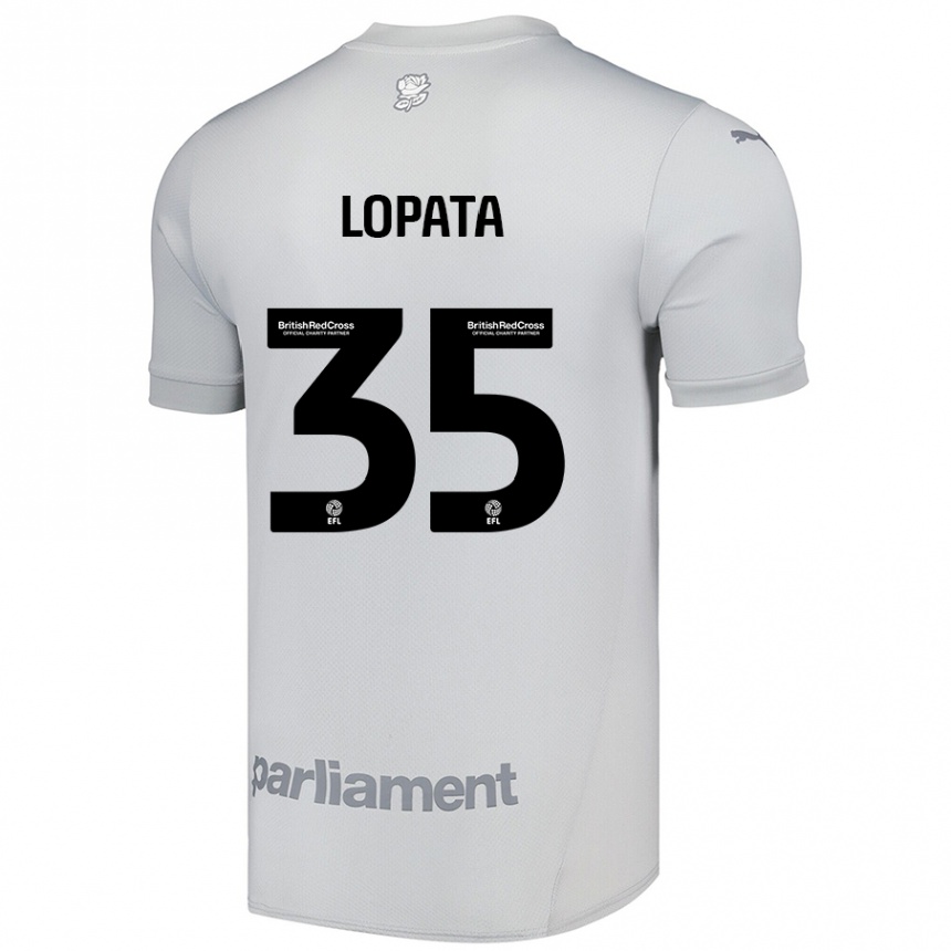 Kids Football Kacper Lopata #35 Silver Gray Away Jersey 2024/25 T-Shirt Canada