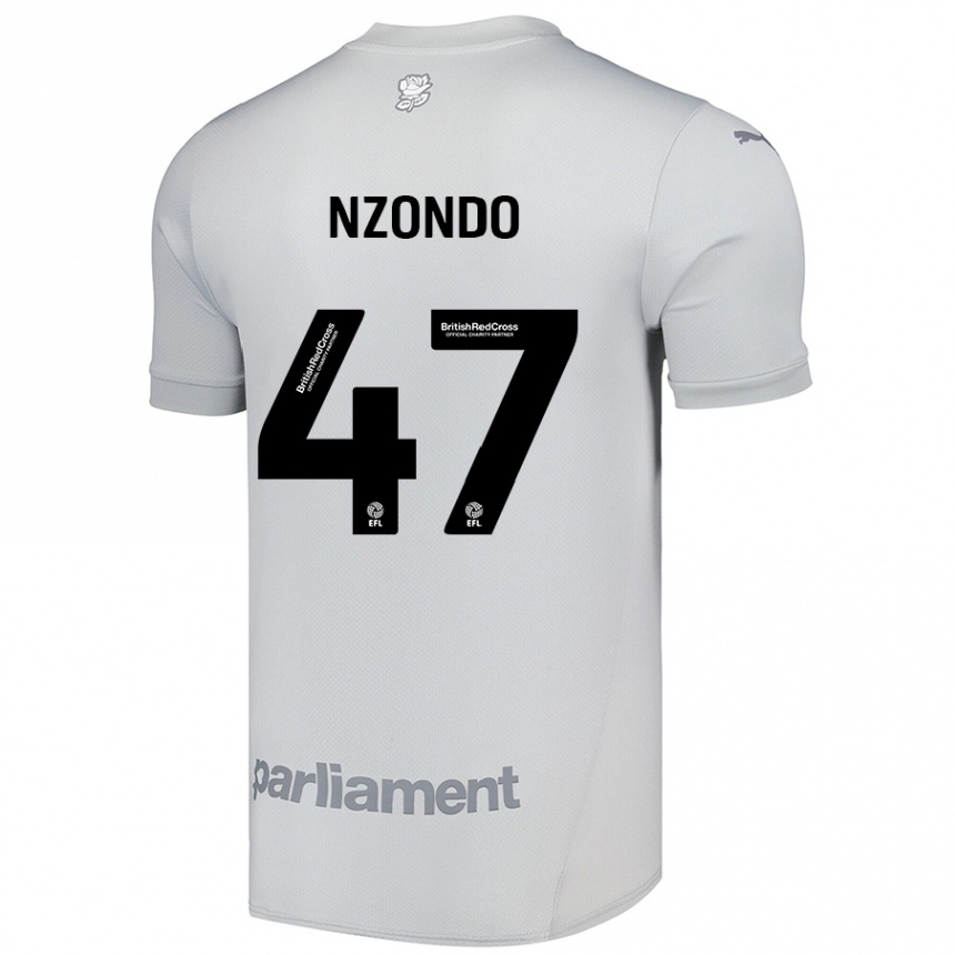 Kids Football Emmaisa Nzondo #47 Silver Gray Away Jersey 2024/25 T-Shirt Canada