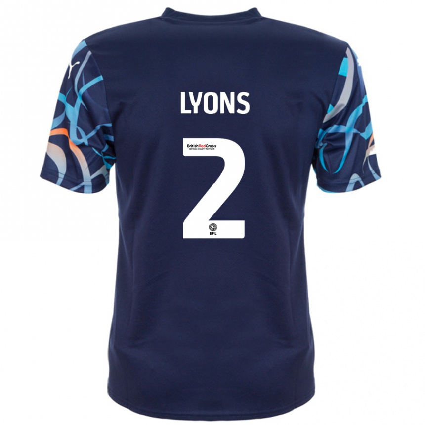 Kids Football Andy Lyons #2 Navy Blue Away Jersey 2024/25 T-Shirt Canada