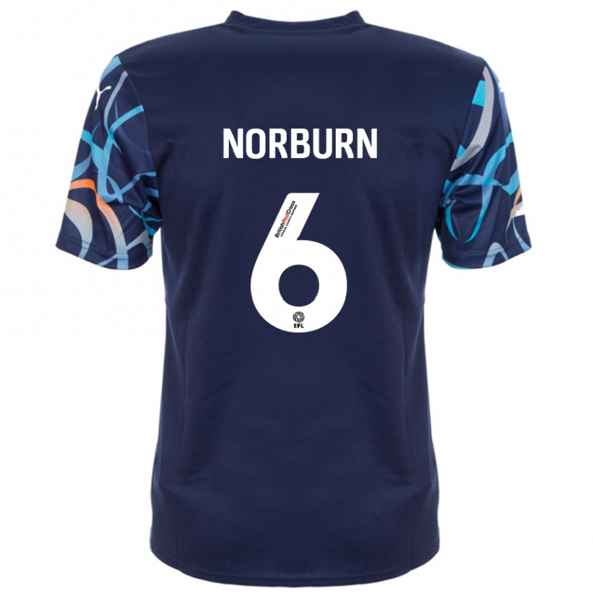 Kids Football Oliver Norburn #6 Navy Blue Away Jersey 2024/25 T-Shirt Canada