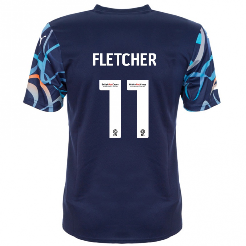 Kids Football Ashley Fletcher #11 Navy Blue Away Jersey 2024/25 T-Shirt Canada