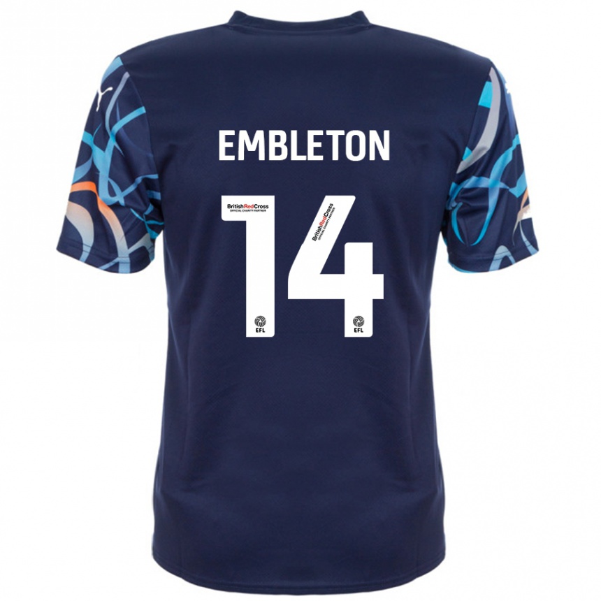 Kids Football Elliot Embleton #14 Navy Blue Away Jersey 2024/25 T-Shirt Canada