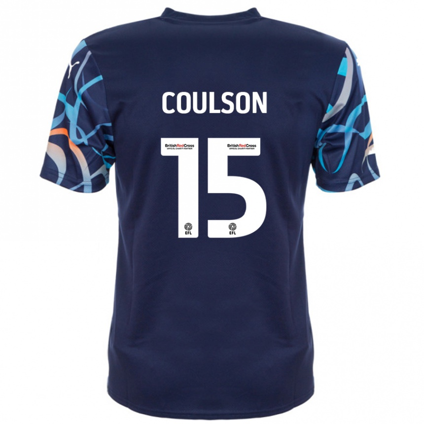 Kids Football Hayden Coulson #15 Navy Blue Away Jersey 2024/25 T-Shirt Canada