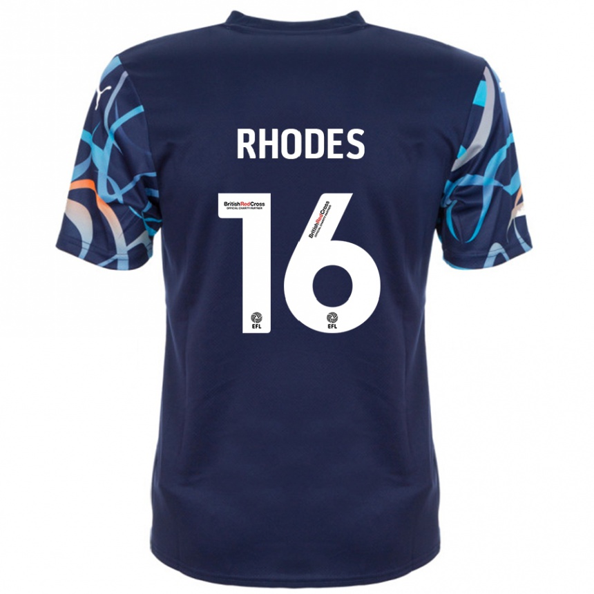 Kids Football Jordan Rhodes #16 Navy Blue Away Jersey 2024/25 T-Shirt Canada