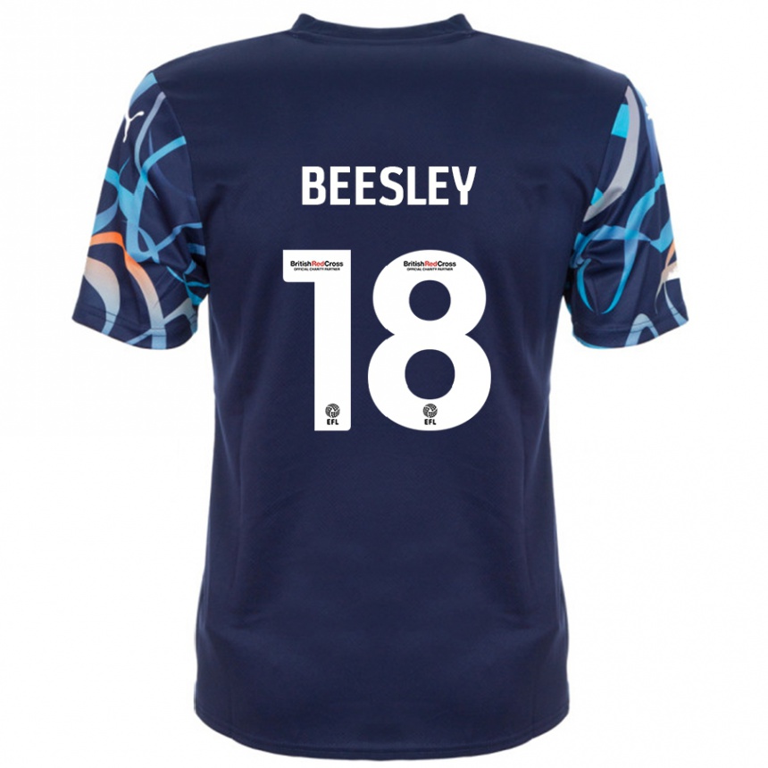 Kids Football Jake Beesley #18 Navy Blue Away Jersey 2024/25 T-Shirt Canada