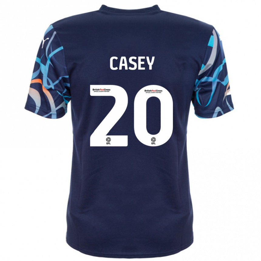 Kids Football Oliver Casey #20 Navy Blue Away Jersey 2024/25 T-Shirt Canada