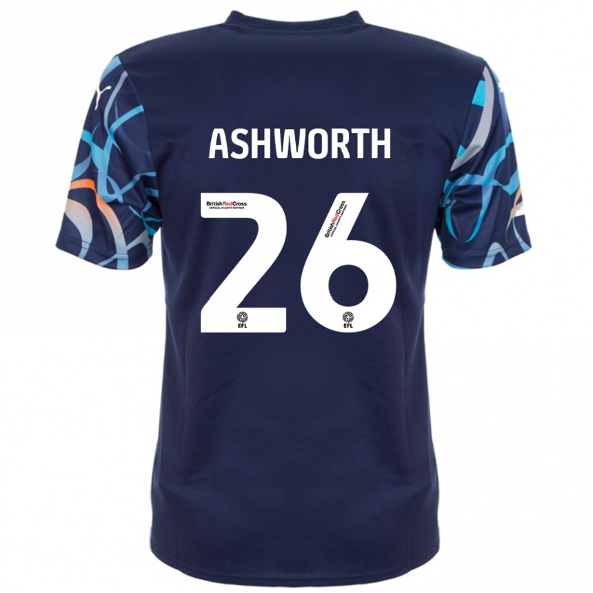 Kids Football Zac Ashworth #26 Navy Blue Away Jersey 2024/25 T-Shirt Canada