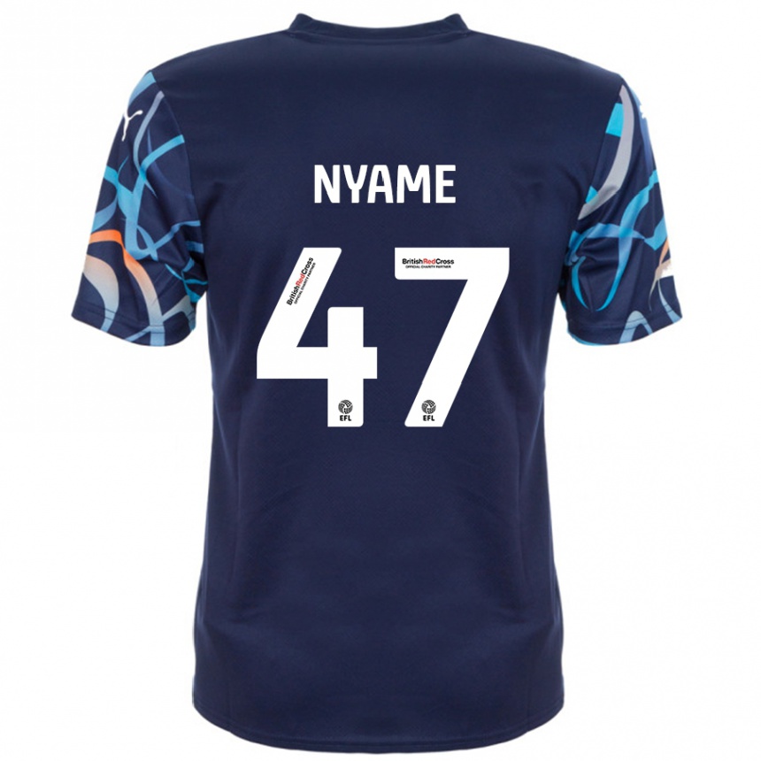 Kids Football Josh Nyame #47 Navy Blue Away Jersey 2024/25 T-Shirt Canada