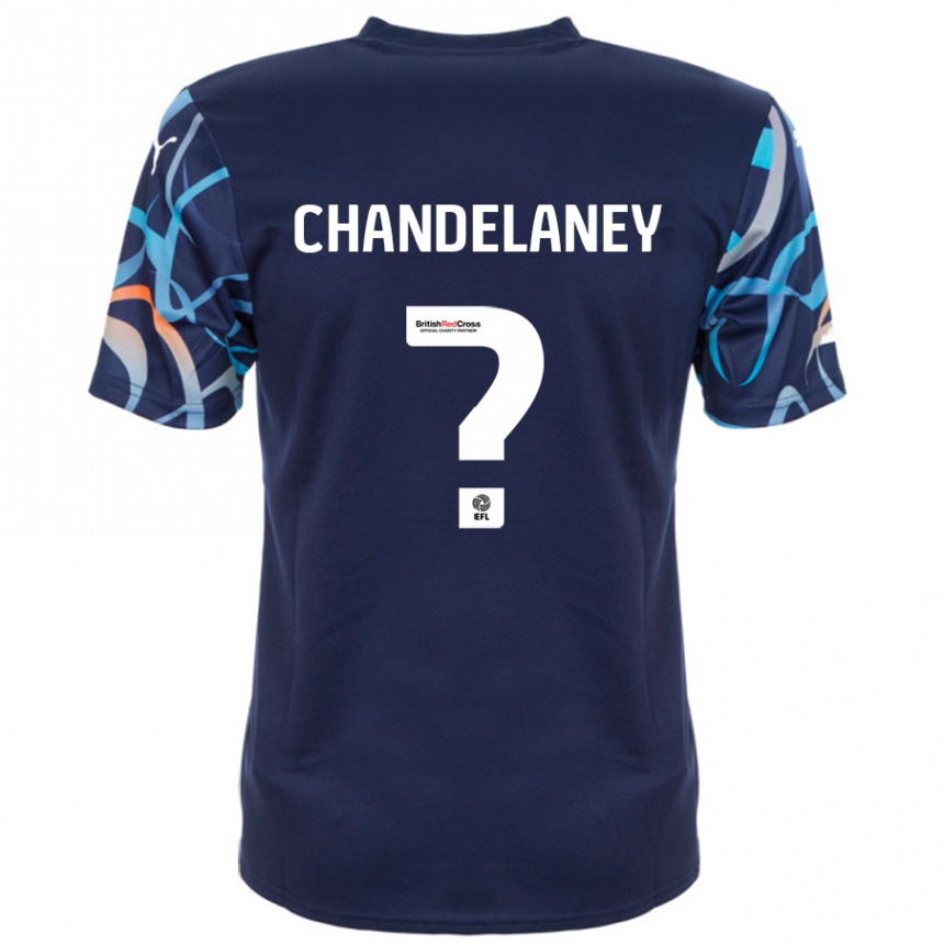 Kids Football Yulan Chandelaney #0 Navy Blue Away Jersey 2024/25 T-Shirt Canada