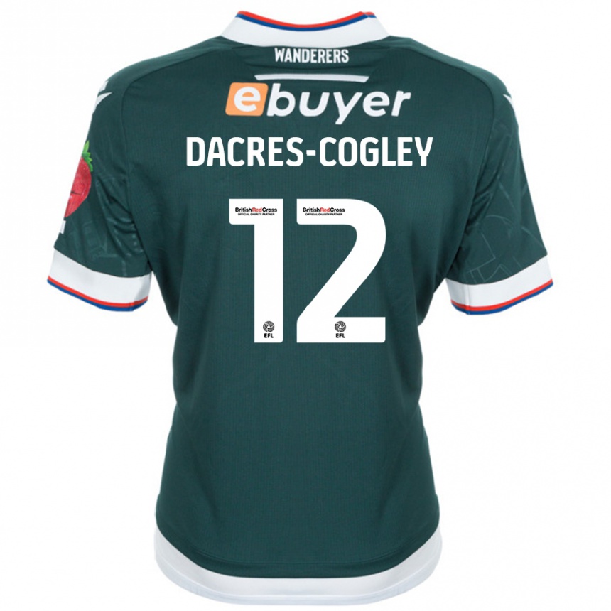 Enfant Football Maillot Josh Dacres-Cogley #12 Vert Foncé Tenues Extérieur 2024/25 Canada