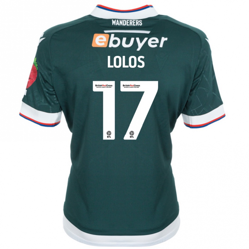 Enfant Football Maillot Klaidi Lolos #17 Vert Foncé Tenues Extérieur 2024/25 Canada