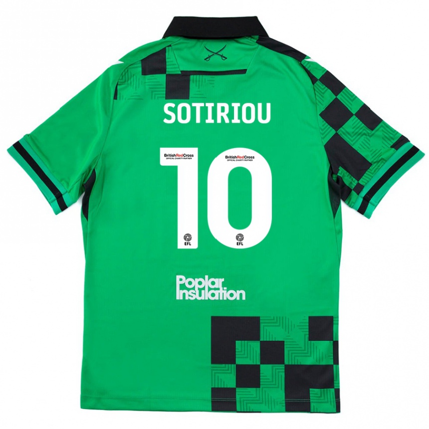 Kids Football Ruel Sotiriou #10 Green Black Away Jersey 2024/25 T-Shirt Canada