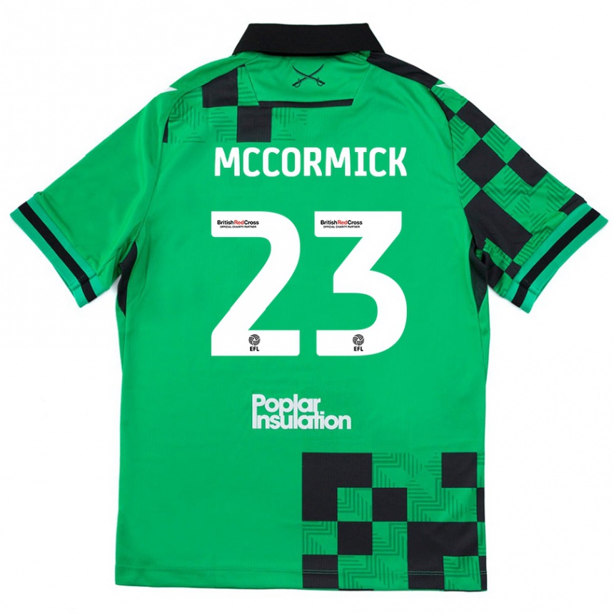 Kids Football Luke Mccormick #23 Green Black Away Jersey 2024/25 T-Shirt Canada