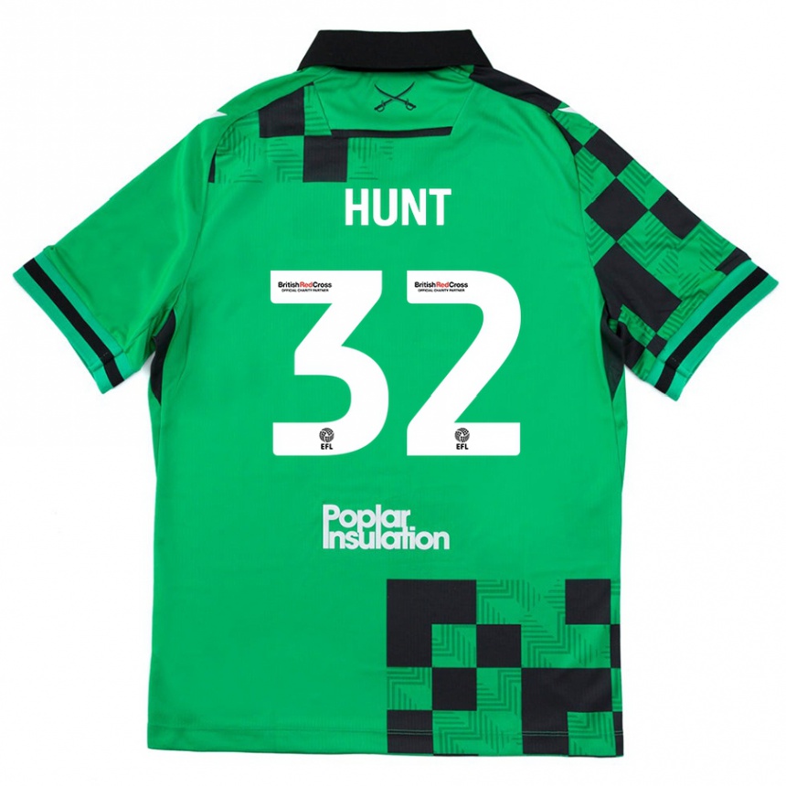 Kids Football Jack Hunt #32 Green Black Away Jersey 2024/25 T-Shirt Canada