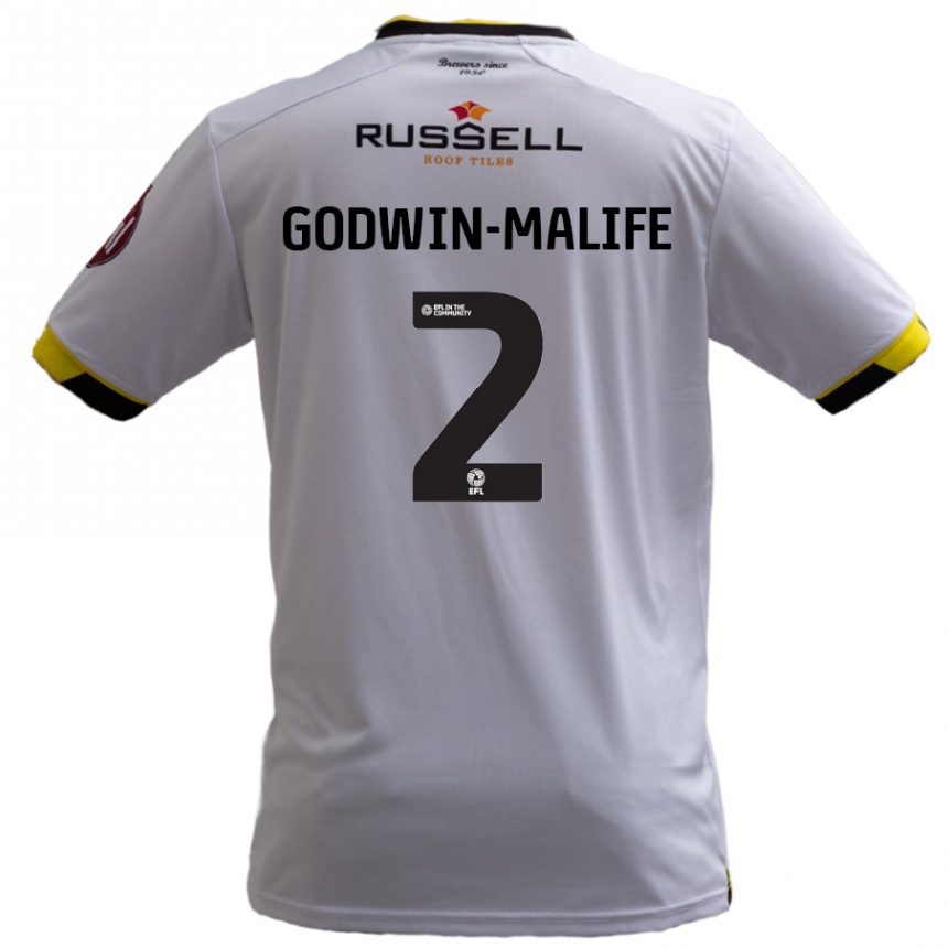 Kids Football Udoka Godwin-Malife #2 White Away Jersey 2024/25 T-Shirt Canada