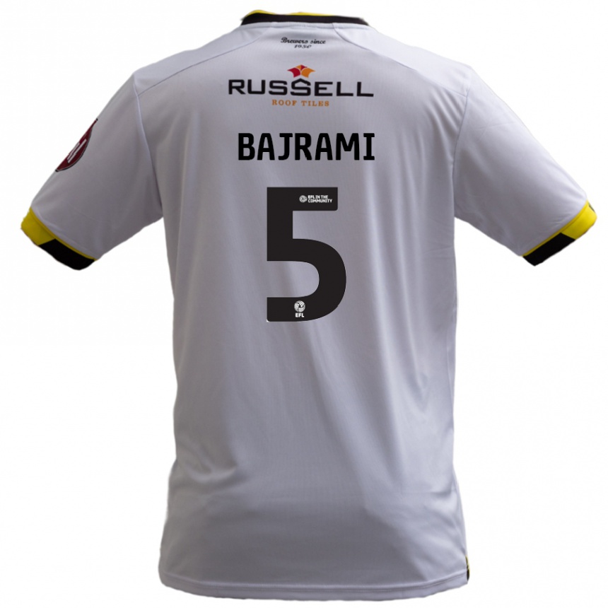 Kids Football Geraldo Bajrami #5 White Away Jersey 2024/25 T-Shirt Canada