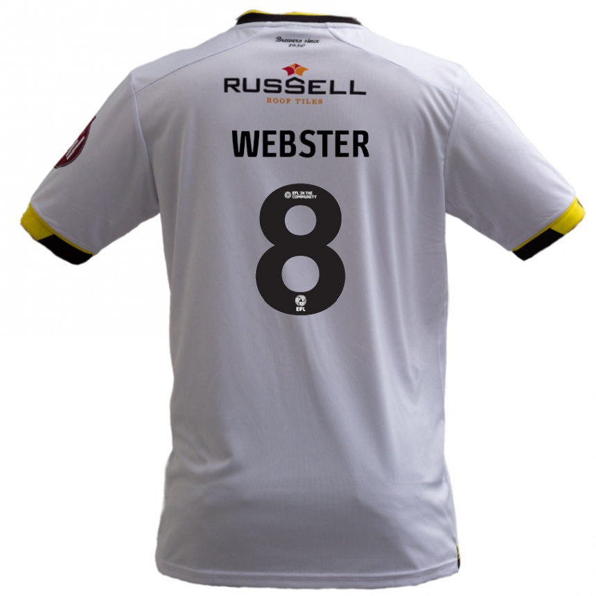 Kids Football Charlie Webster #8 White Away Jersey 2024/25 T-Shirt Canada