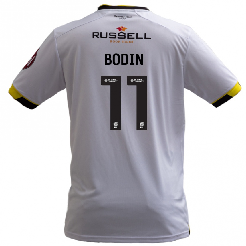 Kids Football Billy Bodin #11 White Away Jersey 2024/25 T-Shirt Canada