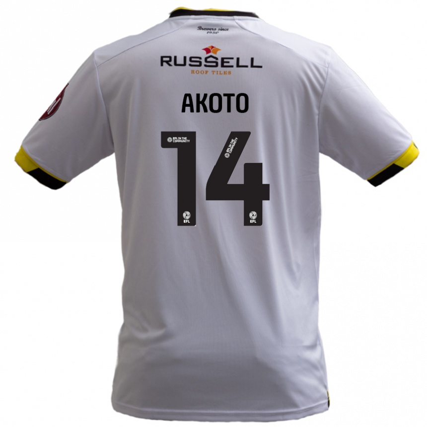 Kids Football Nick Akoto #14 White Away Jersey 2024/25 T-Shirt Canada