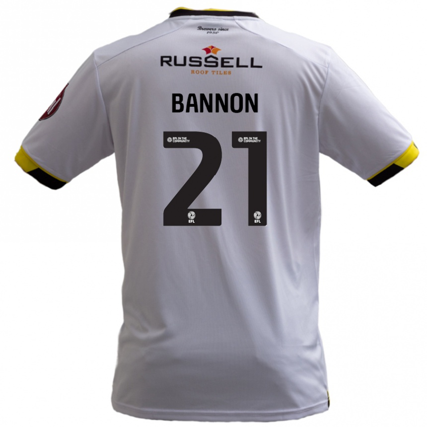 Kids Football Alex Bannon #21 White Away Jersey 2024/25 T-Shirt Canada