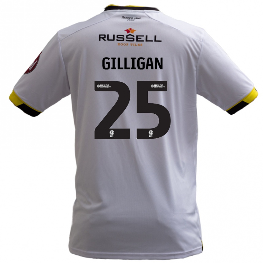 Kids Football Ciaran Gilligan #25 White Away Jersey 2024/25 T-Shirt Canada