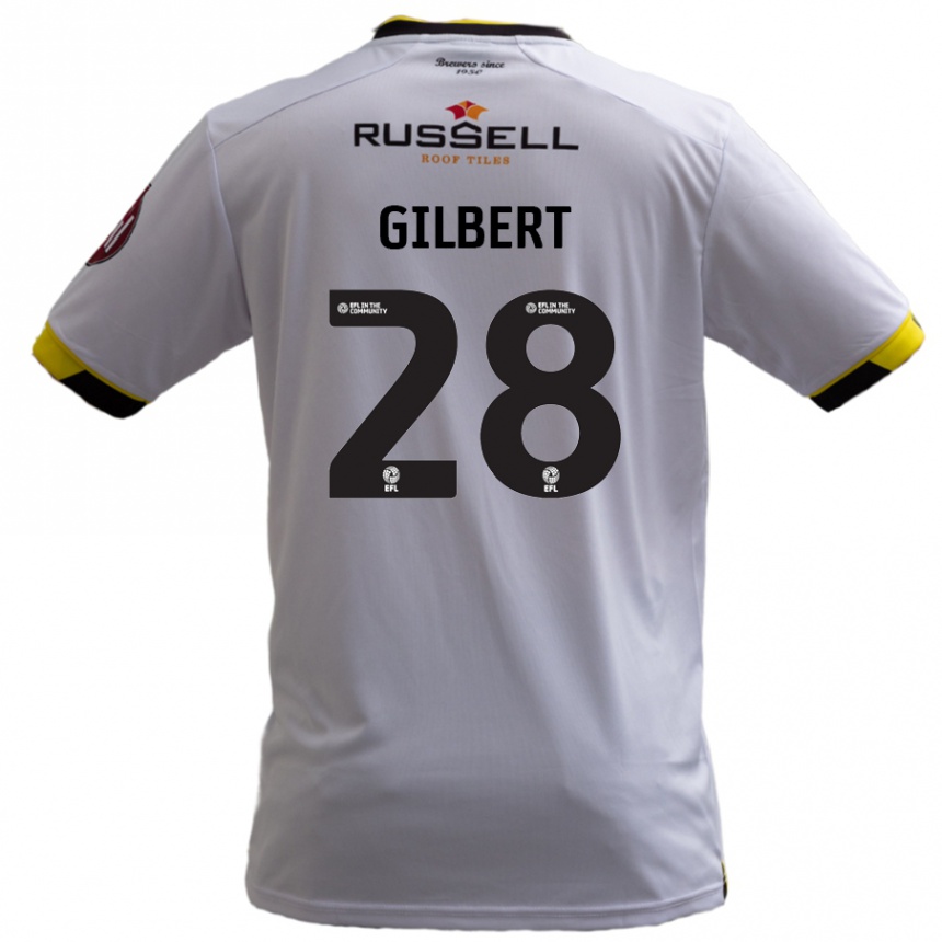 Kids Football Cameron Gilbert #28 White Away Jersey 2024/25 T-Shirt Canada