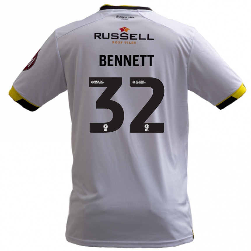 Kids Football Mason Bennett #32 White Away Jersey 2024/25 T-Shirt Canada