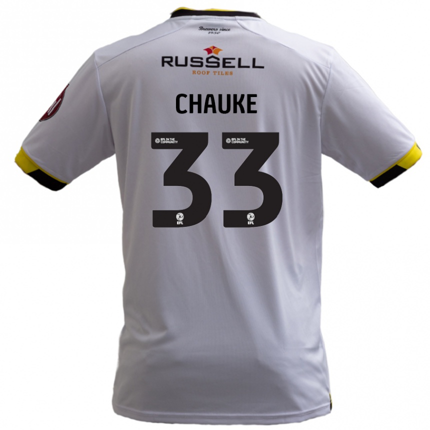 Kids Football Kgaogelo Chauke #33 White Away Jersey 2024/25 T-Shirt Canada