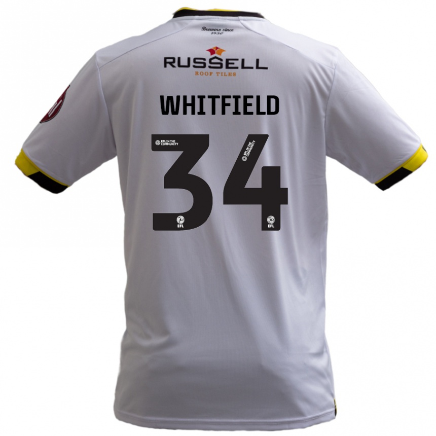 Kids Football Ben Whitfield #34 White Away Jersey 2024/25 T-Shirt Canada