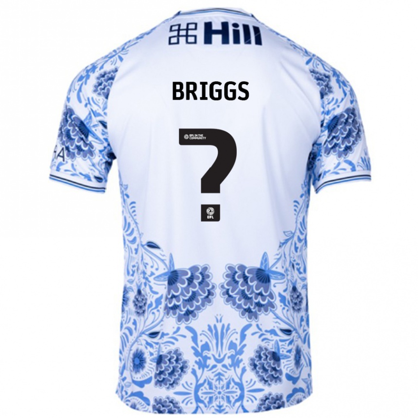 Kids Football Jj Briggs #0 White Blue Away Jersey 2024/25 T-Shirt Canada