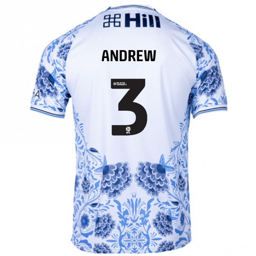 Kids Football Danny Andrew #3 White Blue Away Jersey 2024/25 T-Shirt Canada