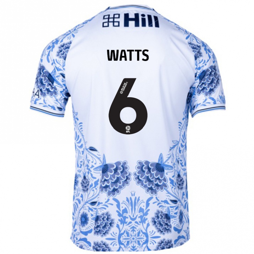 Kids Football Kell Watts #6 White Blue Away Jersey 2024/25 T-Shirt Canada