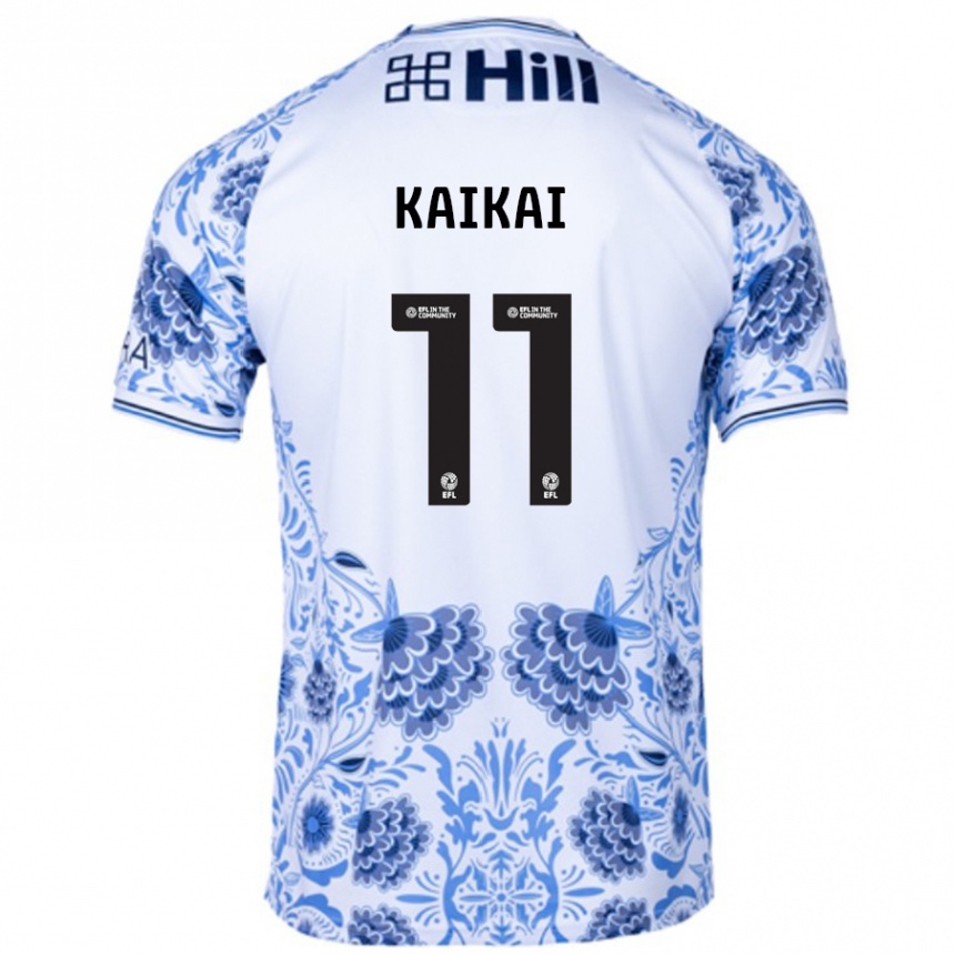 Kids Football Sullay Kaikai #11 White Blue Away Jersey 2024/25 T-Shirt Canada