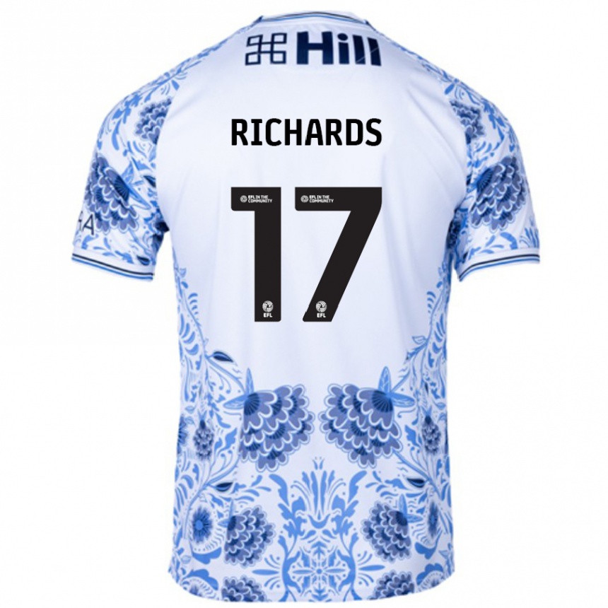 Kids Football Taylor Richards #17 White Blue Away Jersey 2024/25 T-Shirt Canada