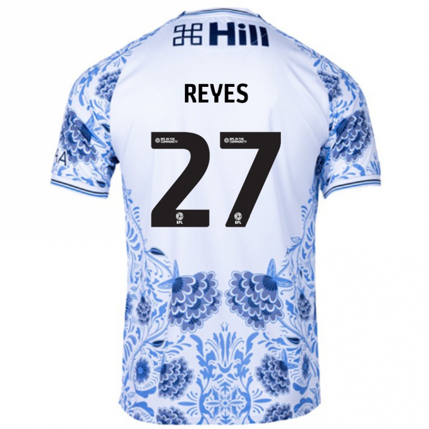 Kids Football Vicente Reyes #27 White Blue Away Jersey 2024/25 T-Shirt Canada