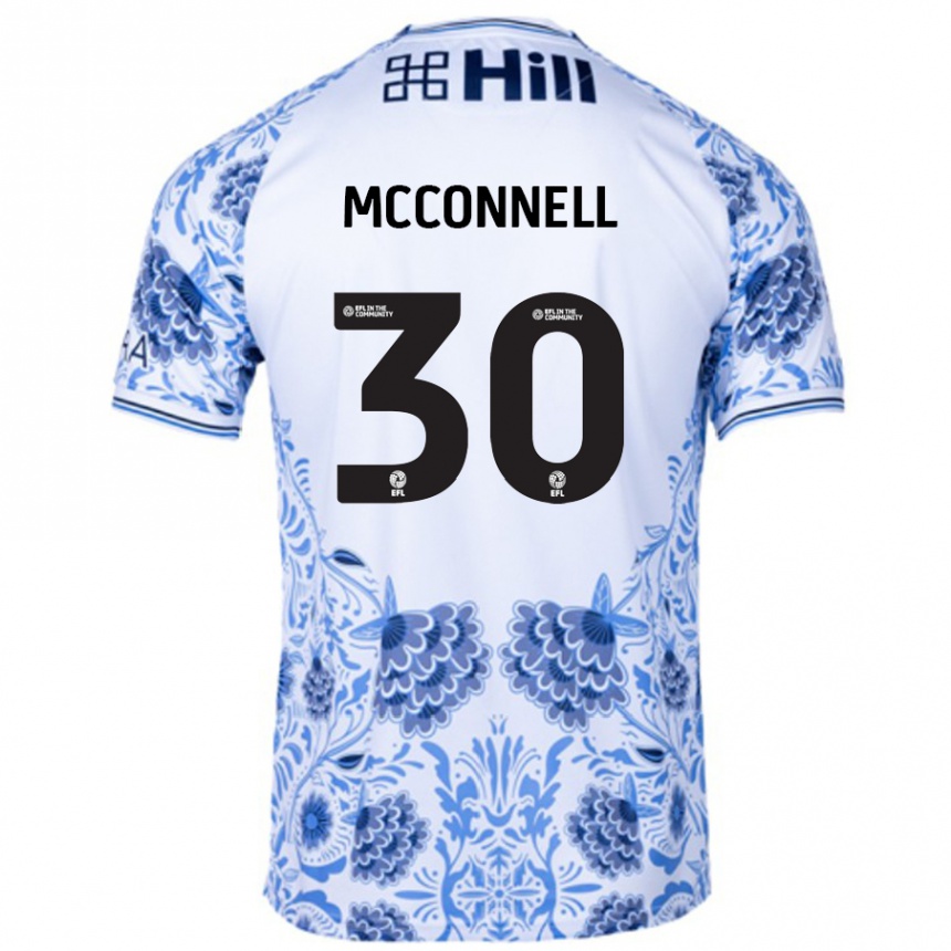 Kids Football Glenn Mcconnell #30 White Blue Away Jersey 2024/25 T-Shirt Canada