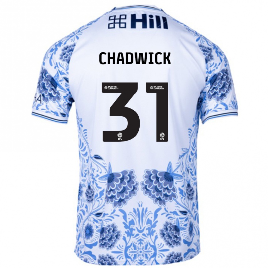 Kids Football Louis Chadwick #31 White Blue Away Jersey 2024/25 T-Shirt Canada