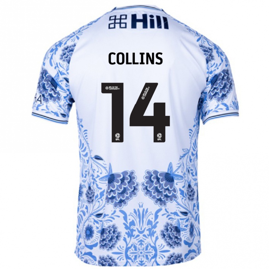 Kids Football Natasha Collins #14 White Blue Away Jersey 2024/25 T-Shirt Canada